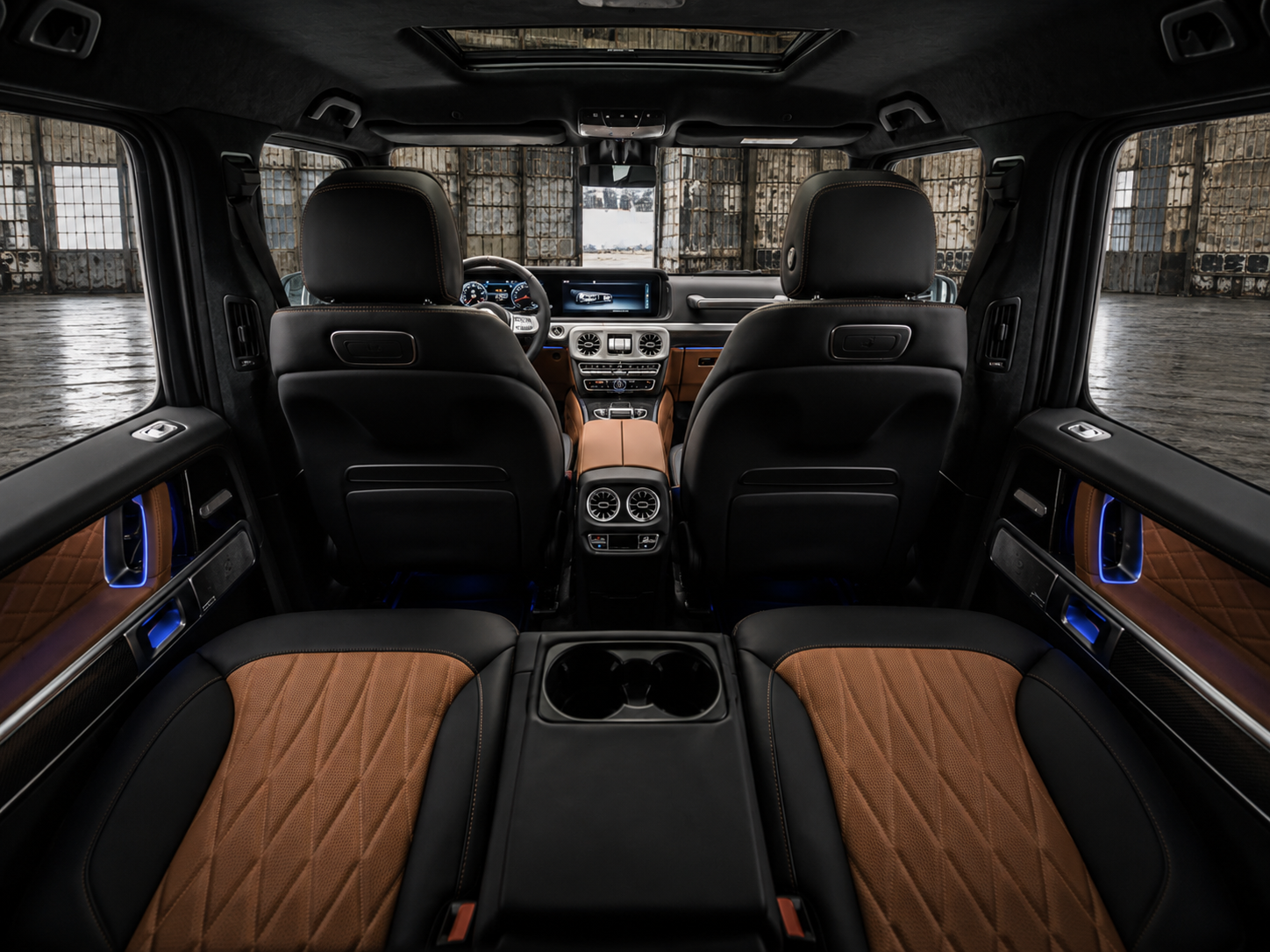 G63 AMG Innenraum Rücksitz im Hangar