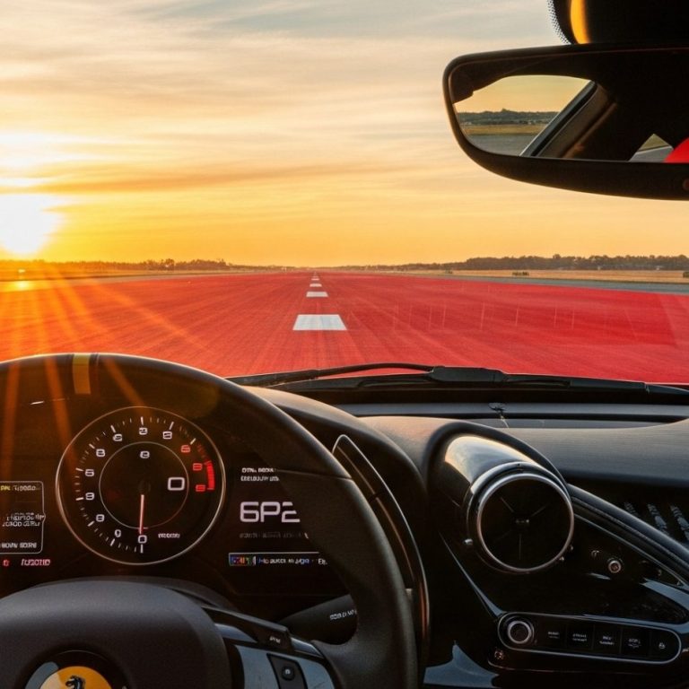 Ansicht Dashboard Ferrari 296 GTB auf Landebahn Ansicht Dashboard Ferrari 296 GTB auf Landebahn