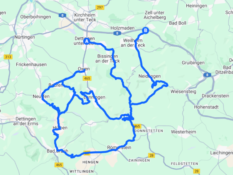 Route schwäbische Alb Kurztrip